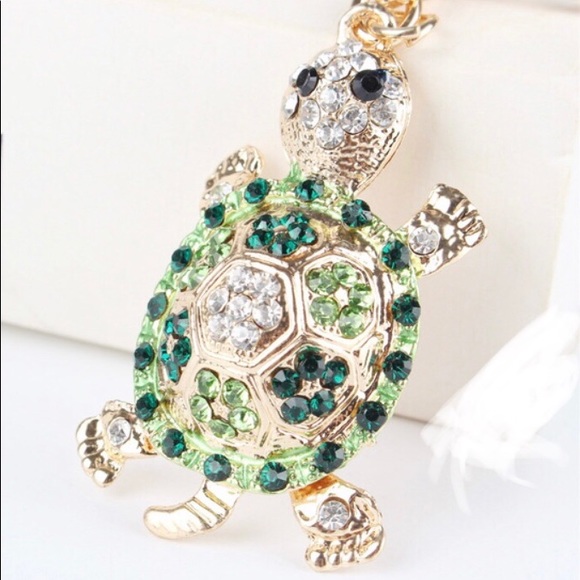 Accessories - Cute Rhinestone Turtle Keychain